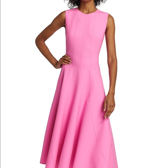 Oscar de la Renta Curved Seam Midi-Dress. Size 4. - Picture 1 of 12